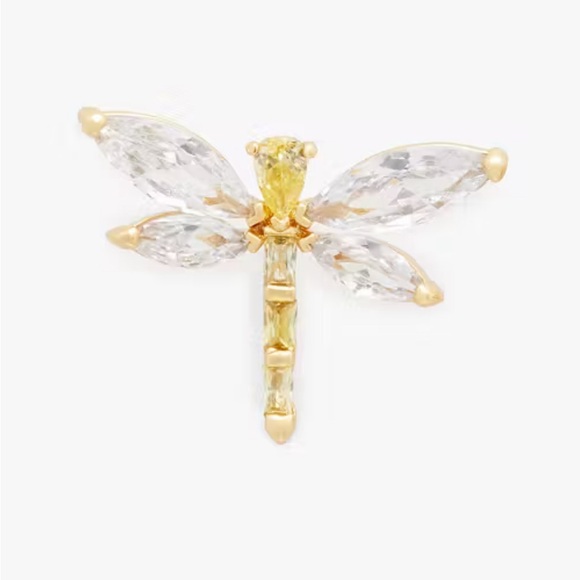 Kate Spade Greenhouse Dragonfly Studs ~ Dainty Rhinestone Stud Earrings - Picture 2 of 7
